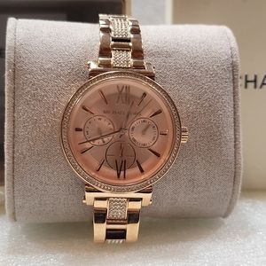 Michael Kors MK Rosegold Chrono Watch MK-4354